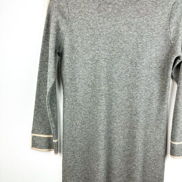 NWT THML Gray Striped Quarter Sleeve Knit Sweater Dress - Picture 8 of 10